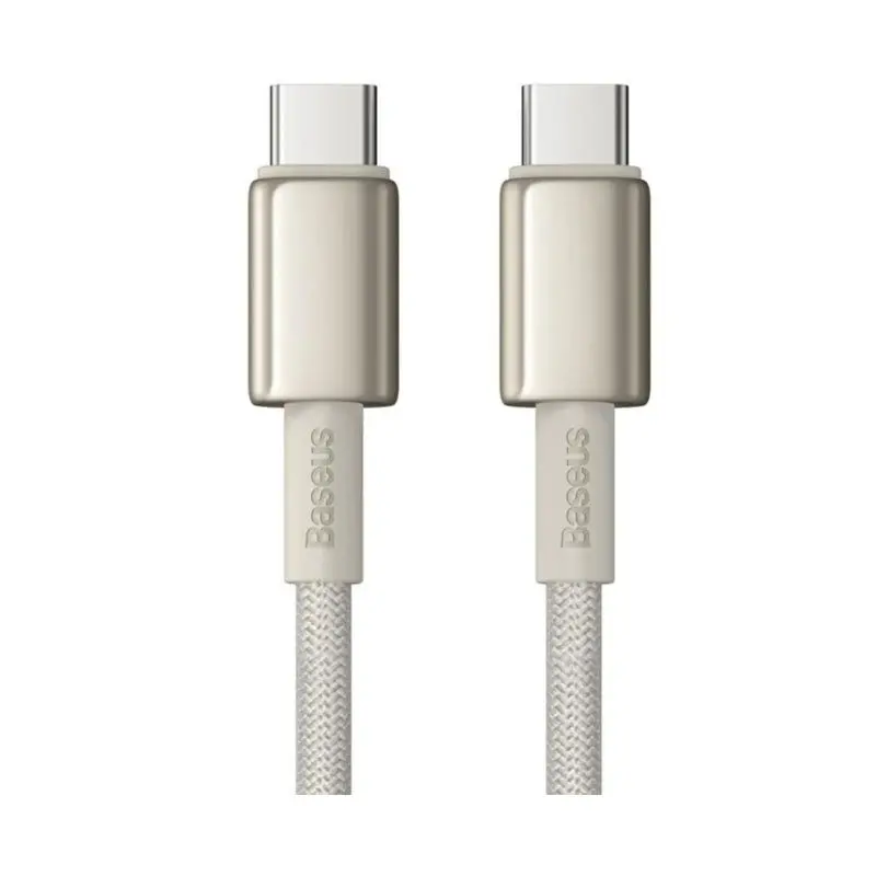 کابل شارژ Type-C to Type-C باسئوس مدل Tungsten Gold-4